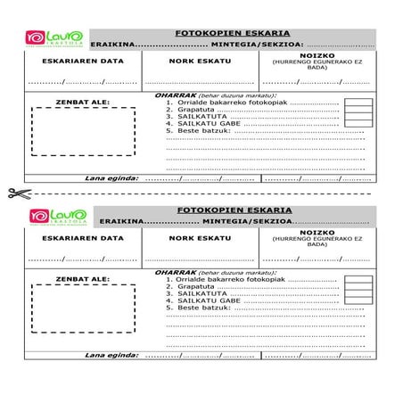 Fitxen ereduak   fotokopien eskaria