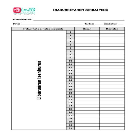 Fitxen ereduak   irakurketaren jarraipena