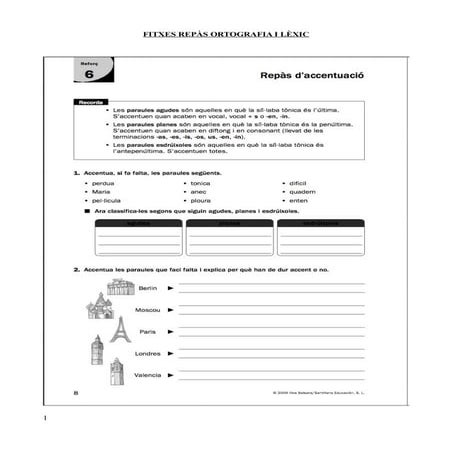 Fitxes repàs ortografia  lexic