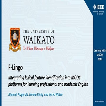 F-Lingo: Integrating lexical feature identification into MOOC platforms for l...