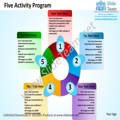 Five activity program powerpoint templates 0712