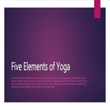 Five elements of yoga - Yoga in India 
