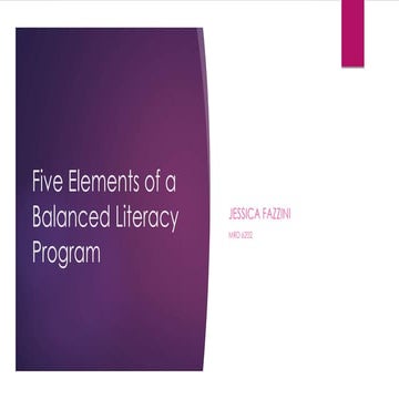 Five elements of a balanced literacy program