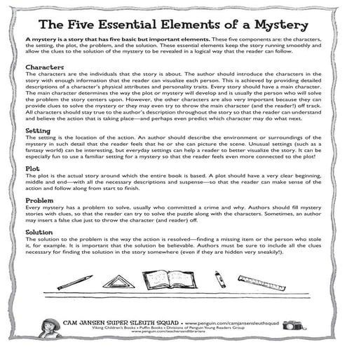 Five essential elements of a mystery