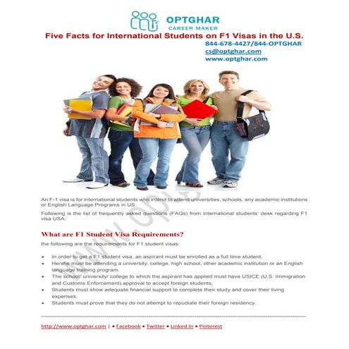 Five Facts for International Students on F1 Visas in the USA