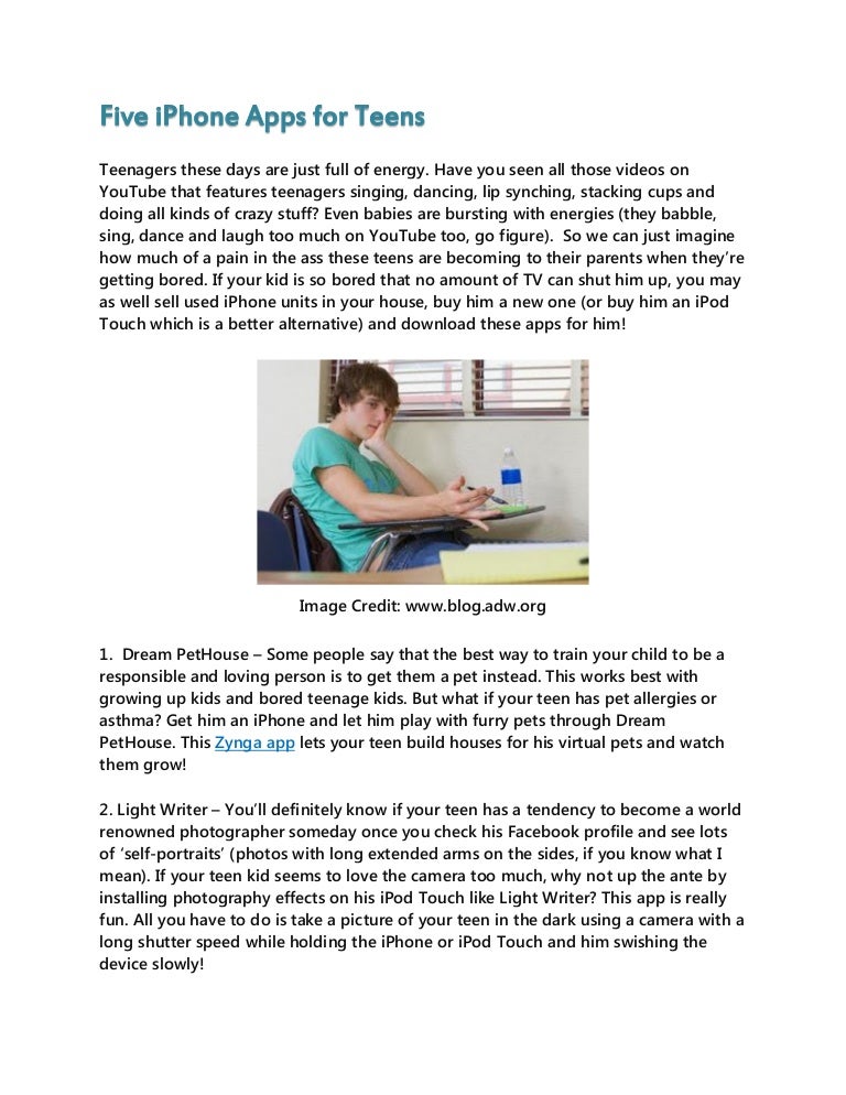 Five iPhone Apps for Teens