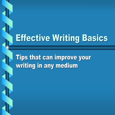 Five keys to effective writing