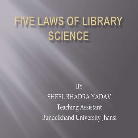 Five laws of library science