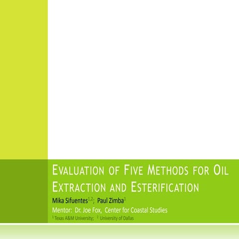 Five methods of transesterification