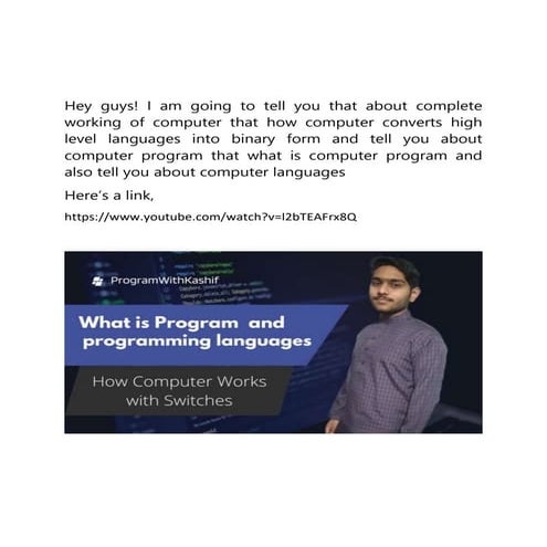 What is program and Programming language. | PDF