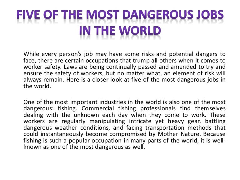 Five of the Most Dangerous Jobs in the World