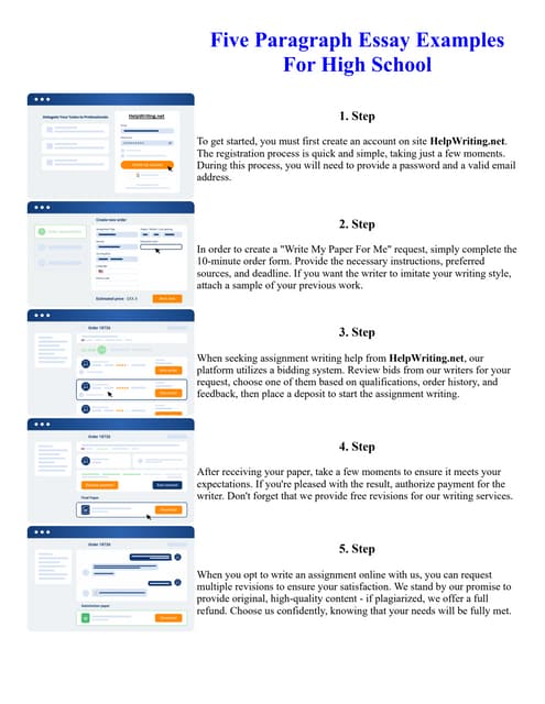 Five Paragraph Essay Examples For High School