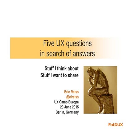 Five questions UX Camp Europe