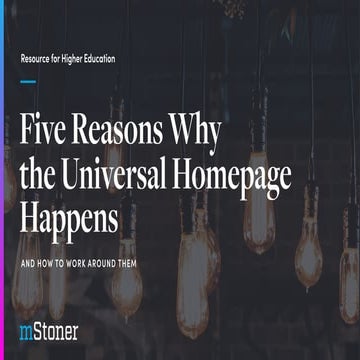 Five reasons why the universal homepage happens