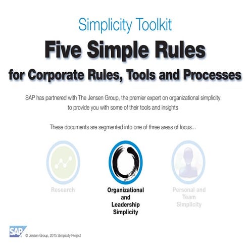 Five Simple Rules (for Corp. Rules, Tools, Processes)