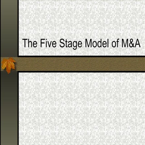 Five stage model of mergers and acquisitions