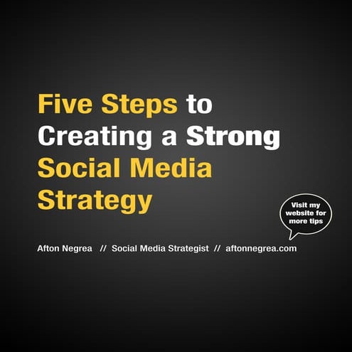 Five steps to creatinga strong social media strategy