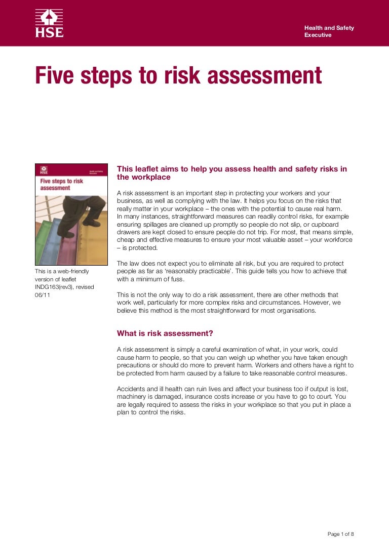 Five steps to risk assessment