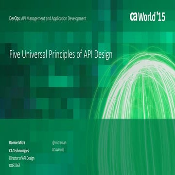 Five Universal Principles of API Design