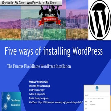 Five ways of installing word press   the famous 5 minute wordpress installation