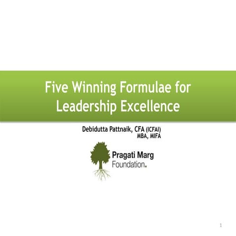 The Winning Formulae for Leadership Excellence