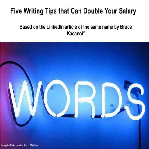 Five writing tips that can double your salary