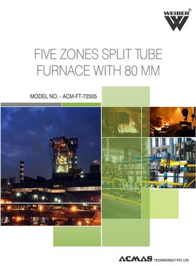 Five zones split tube furnace with 80 mm