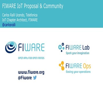 FIWARE IoT Proposal & Community