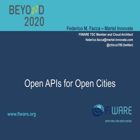 FIWARE: Open APIs for Open Cities