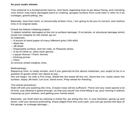 Wheel repair | PDF