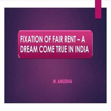 Fixation of fair rent | PPTX