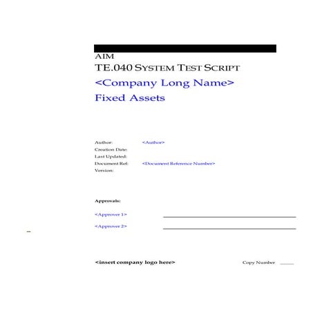 Oracle Fixed Assets Testscripts