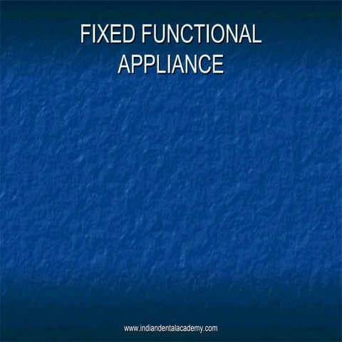 Fixed functional appliance