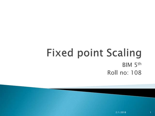 Fixed point scaling