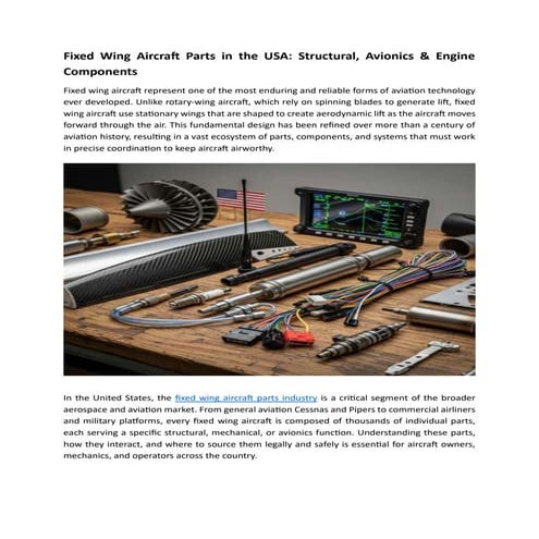 Fixed Wing Aircraft Parts in the USA Structural, Avionics & Engine ...