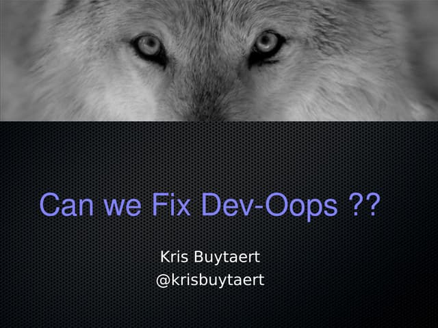 Can we fix dev-oops ?
