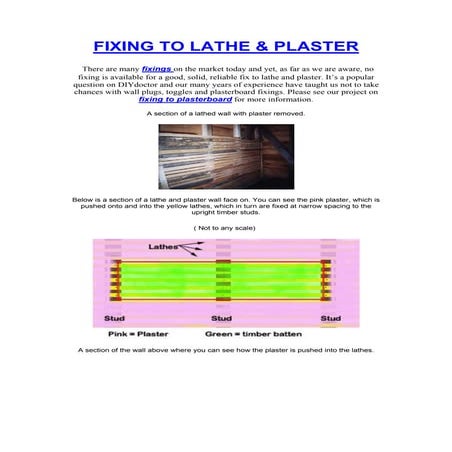 Fixing to lathe & plaster