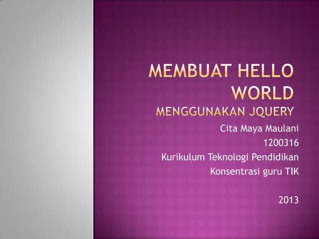 membuat hello world | PPT