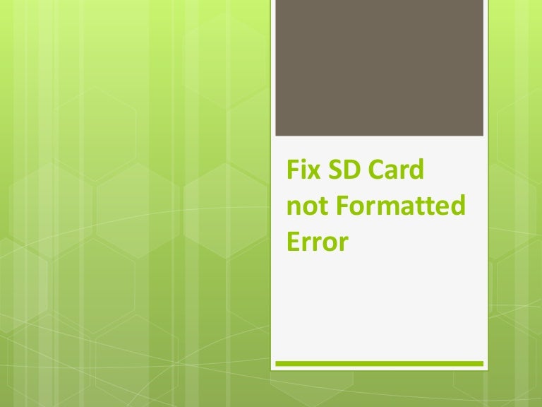 Fix SD Card not Formatted Error