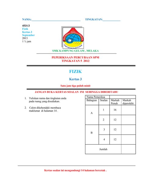 Modul fizik cakna kelantan spm 2014 k3 set 2 dan skema