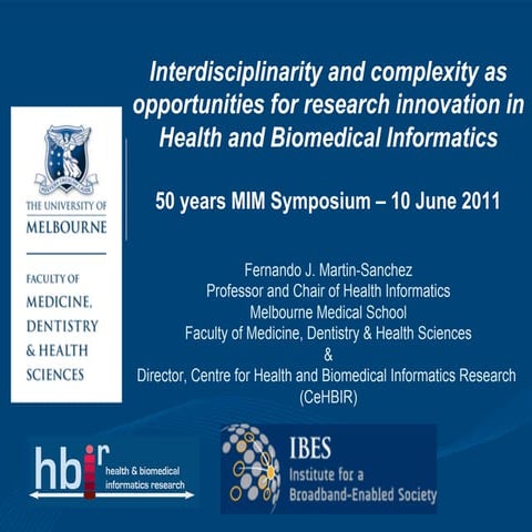 Interdisciplinarity and complexity as opportunities for research innovation in health and biomedical informatics