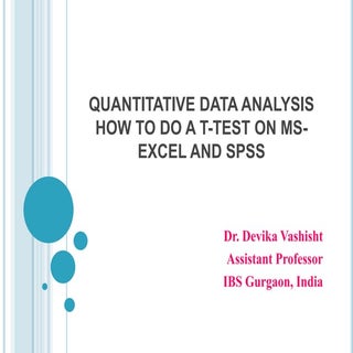 QUANTITATIVE DATA ANALYSIS HOW TO ...
