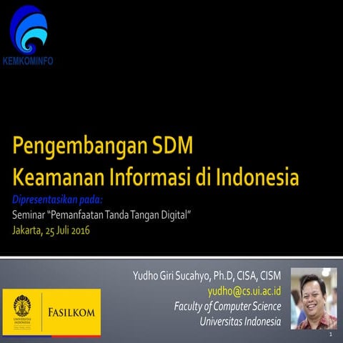 Pengembangan SDM Keamanan Informasi Indonesia