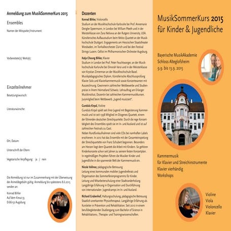 Flyer MusikSommerKurs 2019