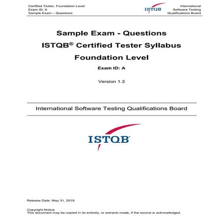 ISTQB Foundation Level Mock Exam 2