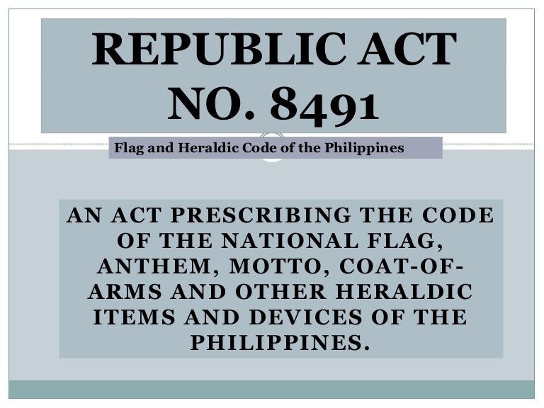 Flag And The Heraldic Code Of The Philippines