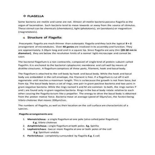 Flagella, pilli. capsule and their function