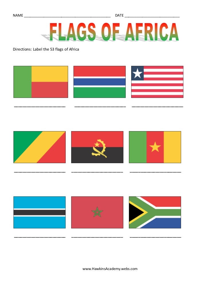 Flags of Africa label