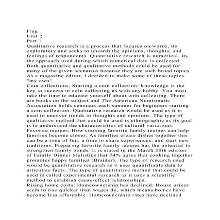 Flag Unit 2Part 1Qualitative research is a process that focu.docx