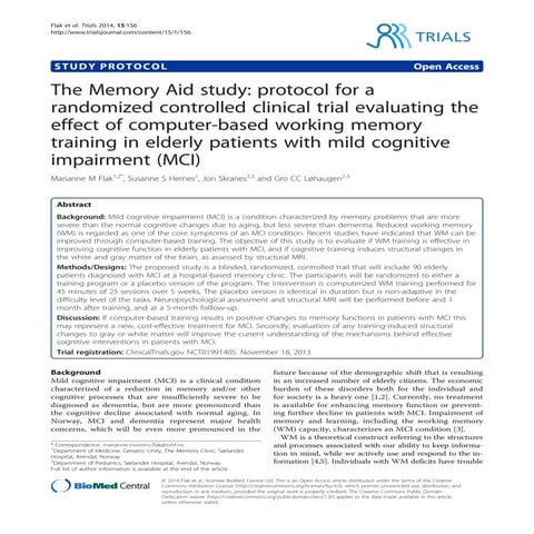Flak2014 article the_memoryaidstudyprotocolforar